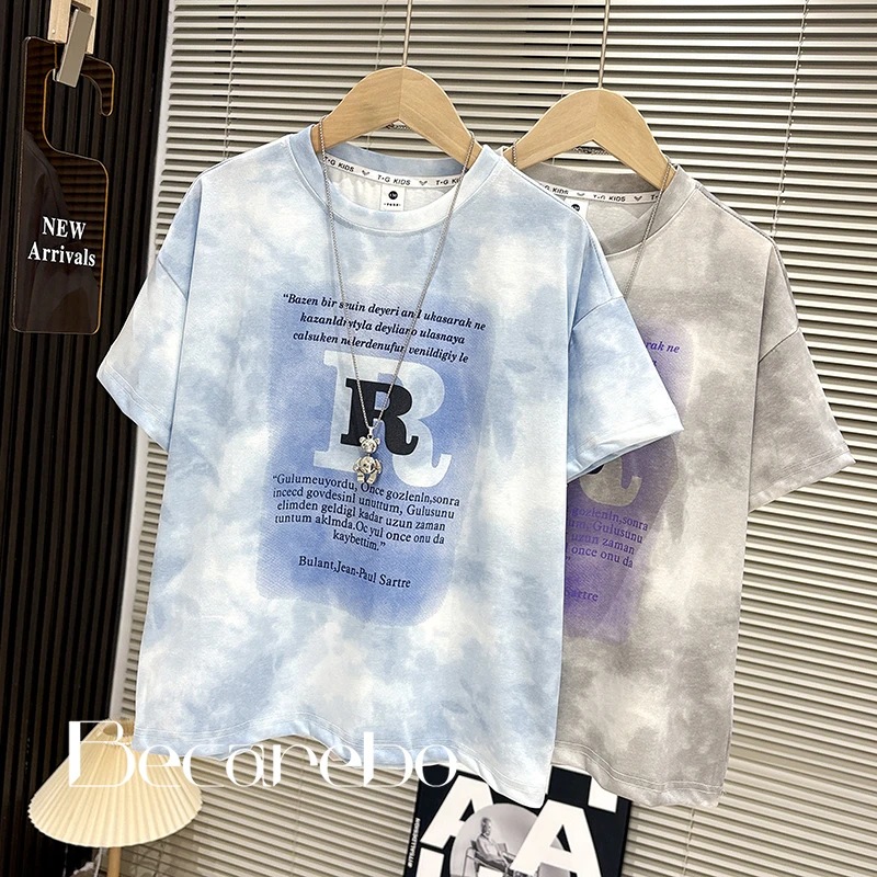 童装男童短袖t恤夏装2025新款男孩夏款上衣儿童夏季薄款中大童潮t