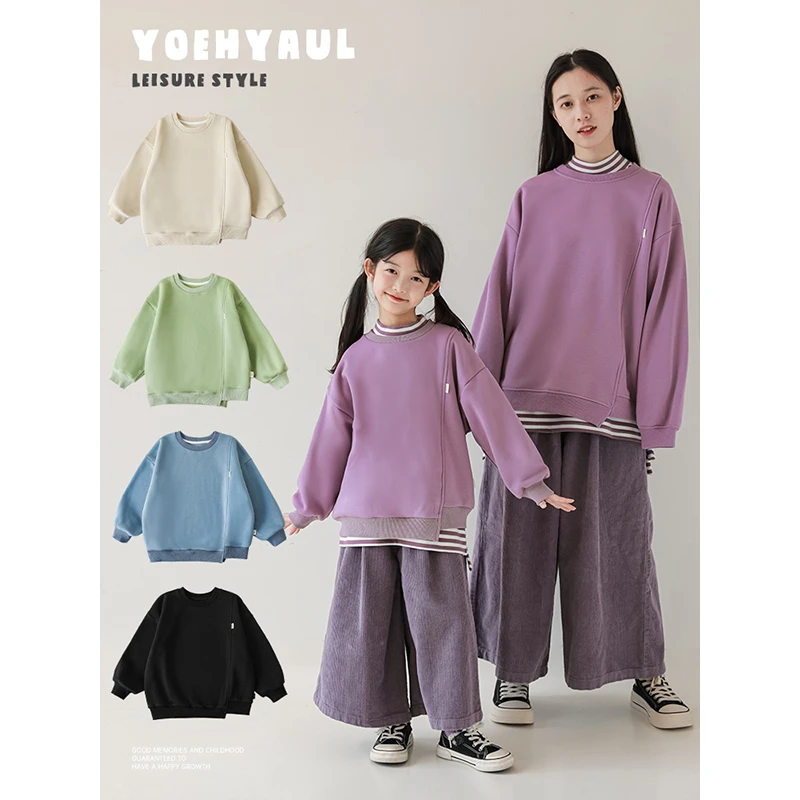 清 幼悠 胖童冬二波CD0798大码卫衣冬季加绒加厚宽松纯色保暖上衣