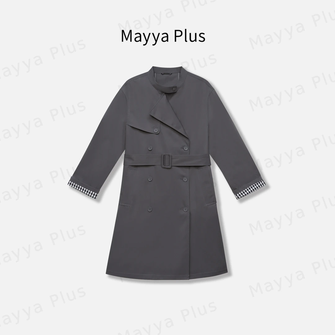 【查理周刊】Mayya Plus麦芽定制轻奢气质显瘦百搭梭织风衣32518186