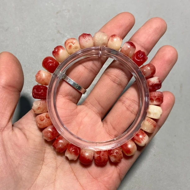 B437 驼骨半桖 阿呆款单圈手串