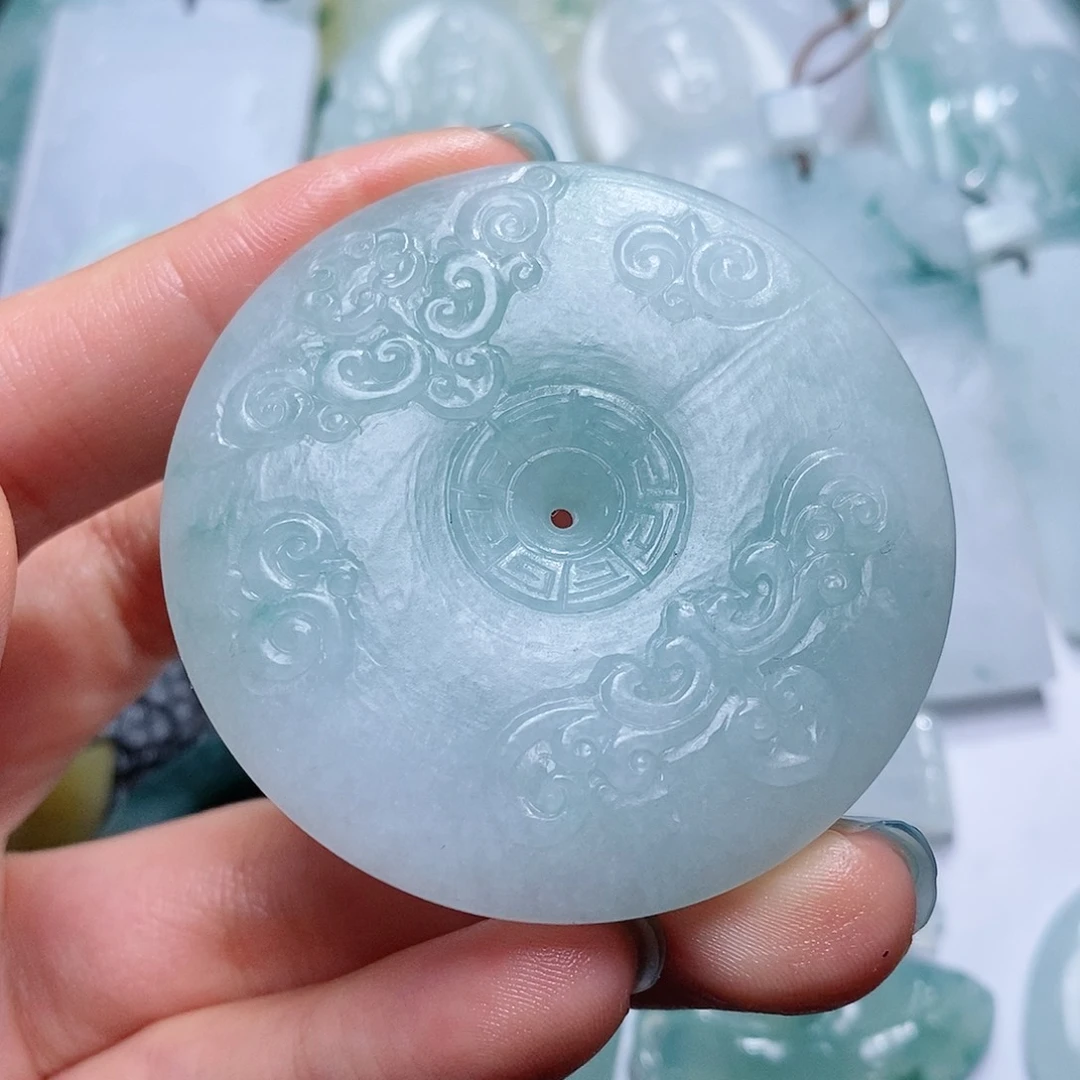 定制翡翠未镶嵌毛货付款后确认抛光