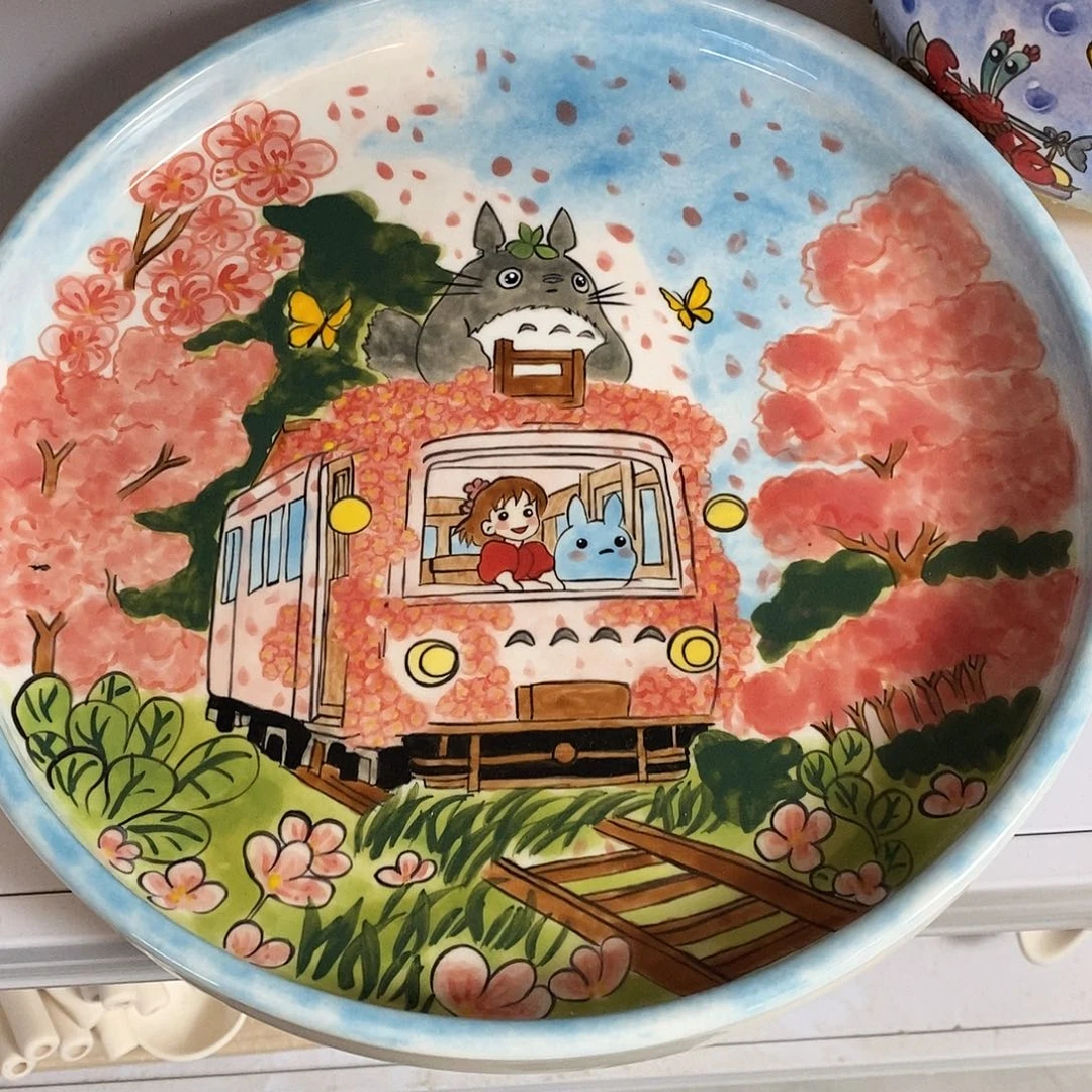 瓷片董董文创手绘陶瓷