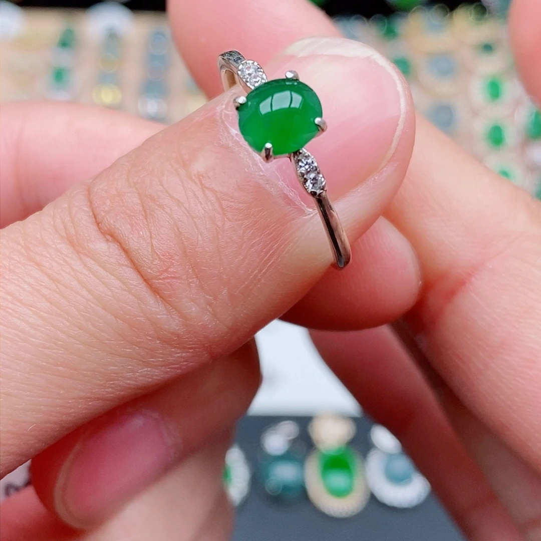 银S925镶嵌戒指翡翠