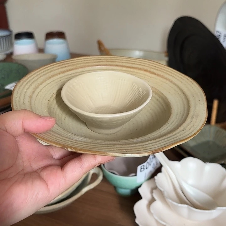 搪瓷草帽碗加味碟