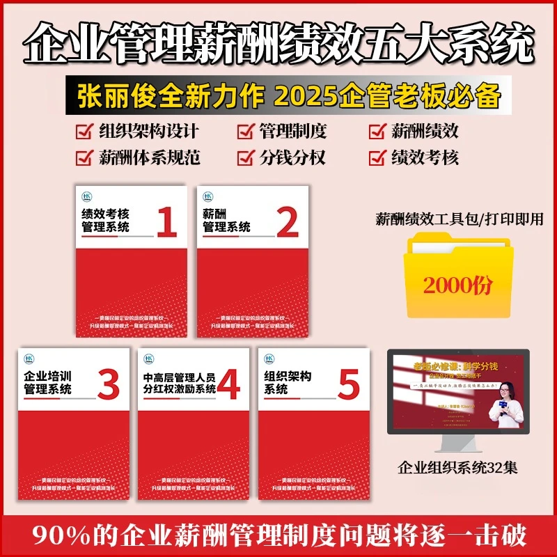 正版 企业管理五大系统手册+经营致胜32集+薪酬激励制度工具包XM