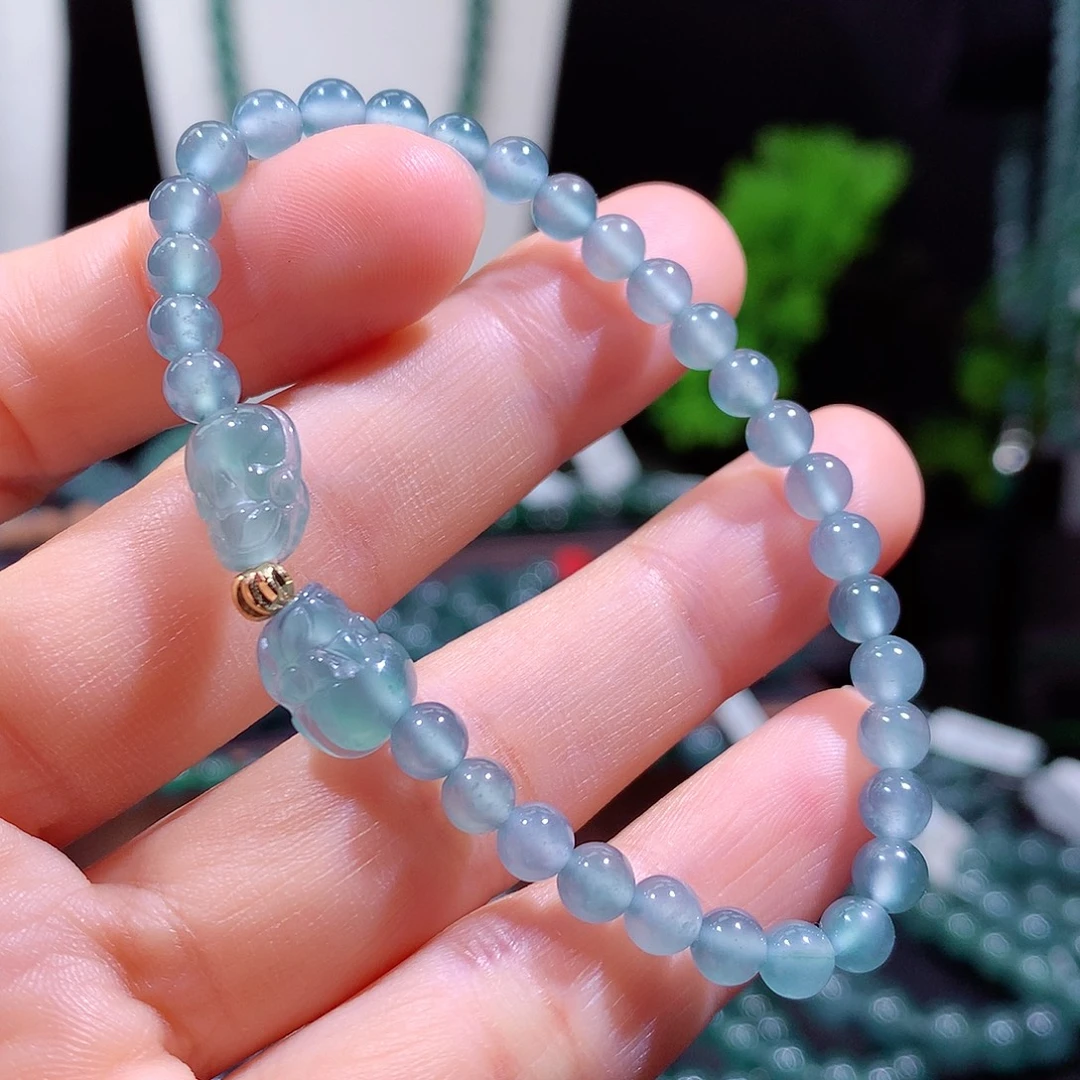 翡翠未镶嵌手链天然a货翡翠手串5mm