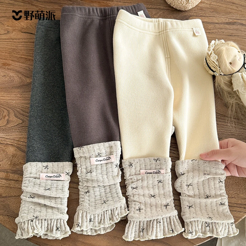 女童加绒打底裤冬装2025新款婴儿加绒保暖裤子女宝一体绒休闲长裤