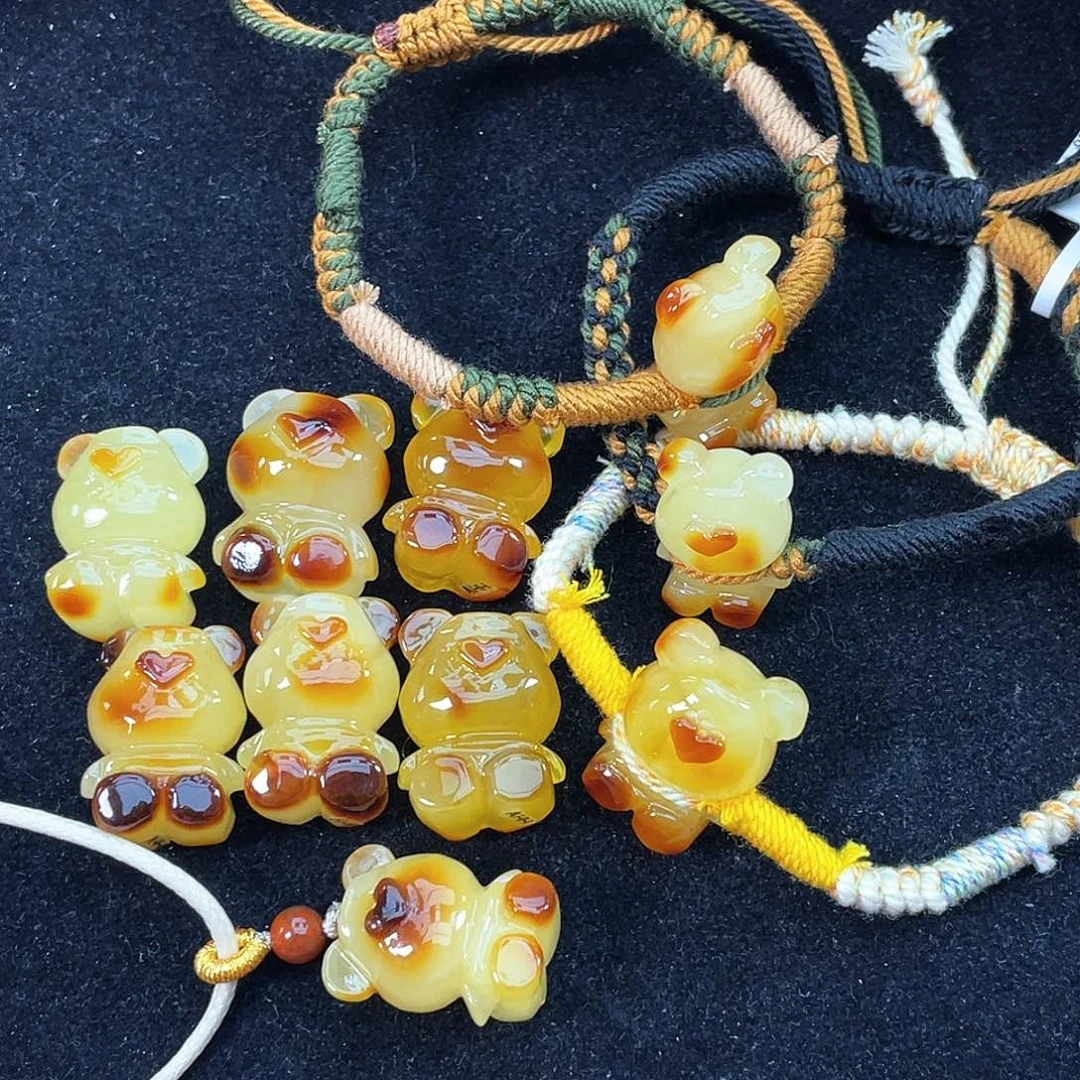 未镶嵌琥珀珠宝奇石琥珀蜜蜡多样性发其一可编绳J