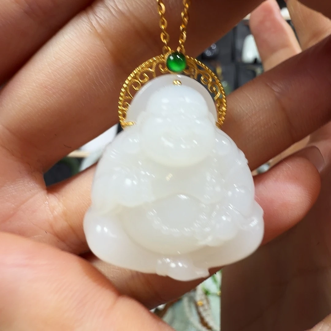 沈***学和田玉未镶嵌吊坠(赠链)