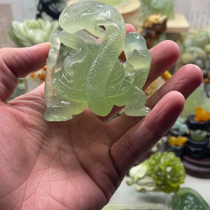 蛇纹石玉未镶嵌四大名玉手把