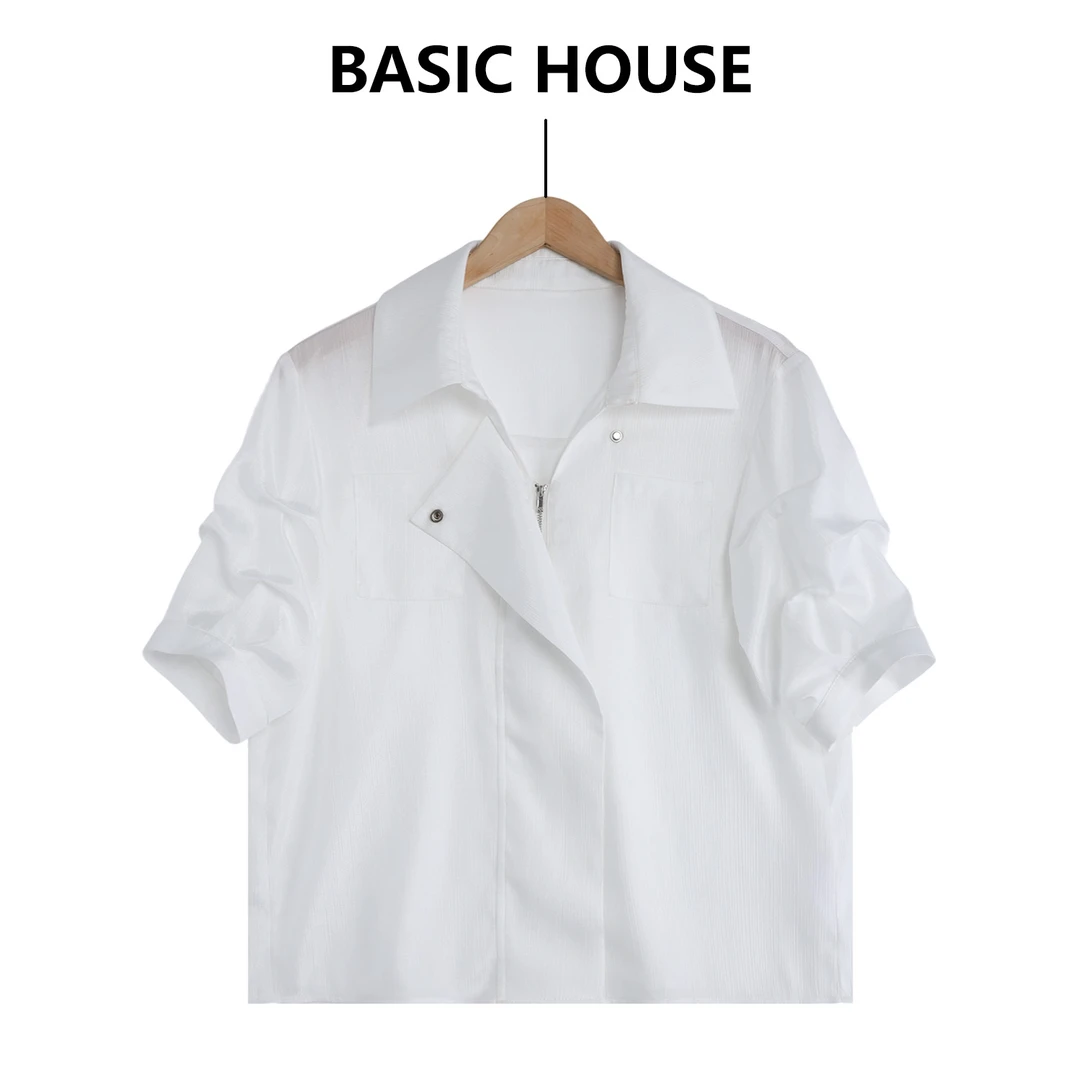 Basic House/百家好衬衫上衣衬衣时尚复古法式B1335B5JQ22