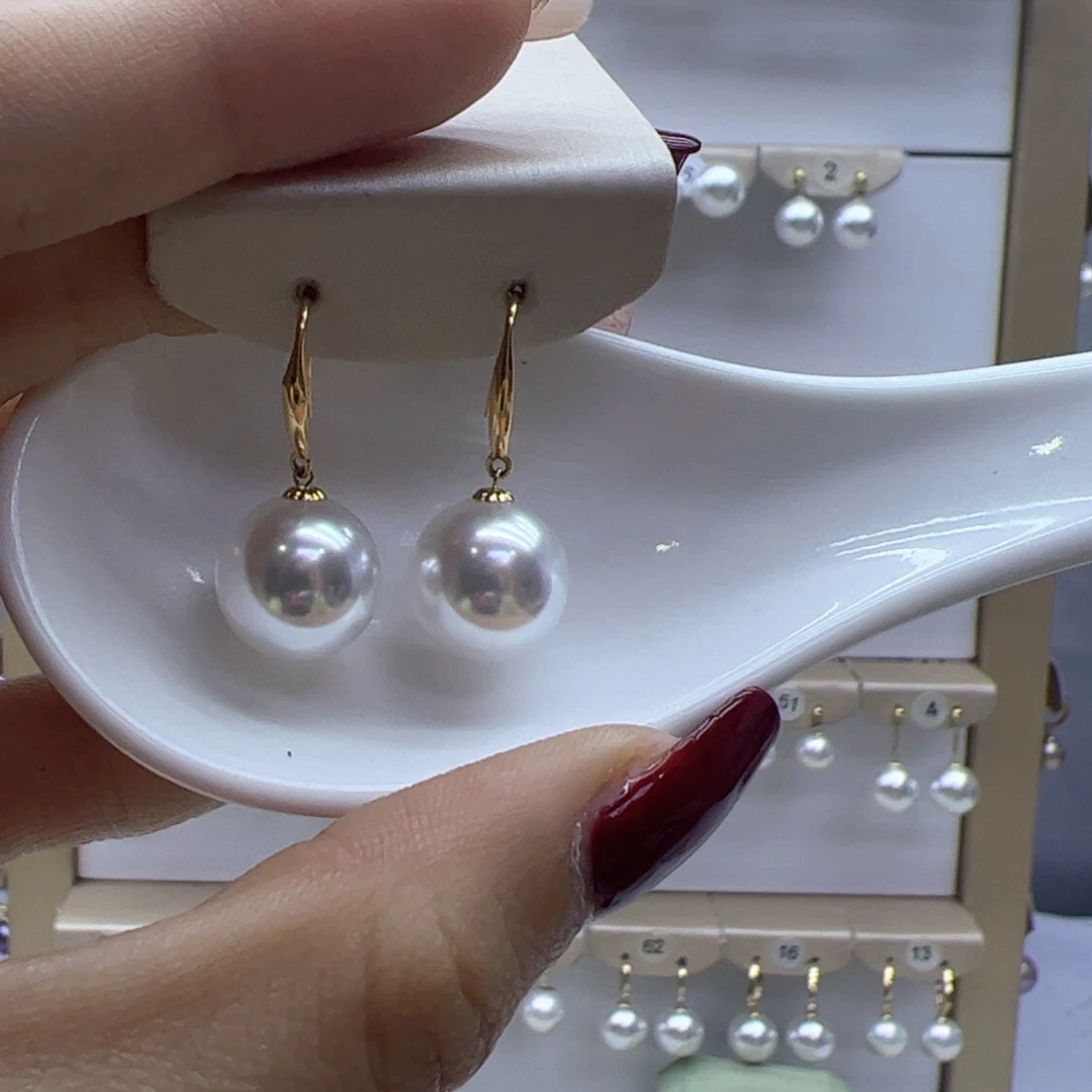 淡水珍珠耳饰18K金镶嵌