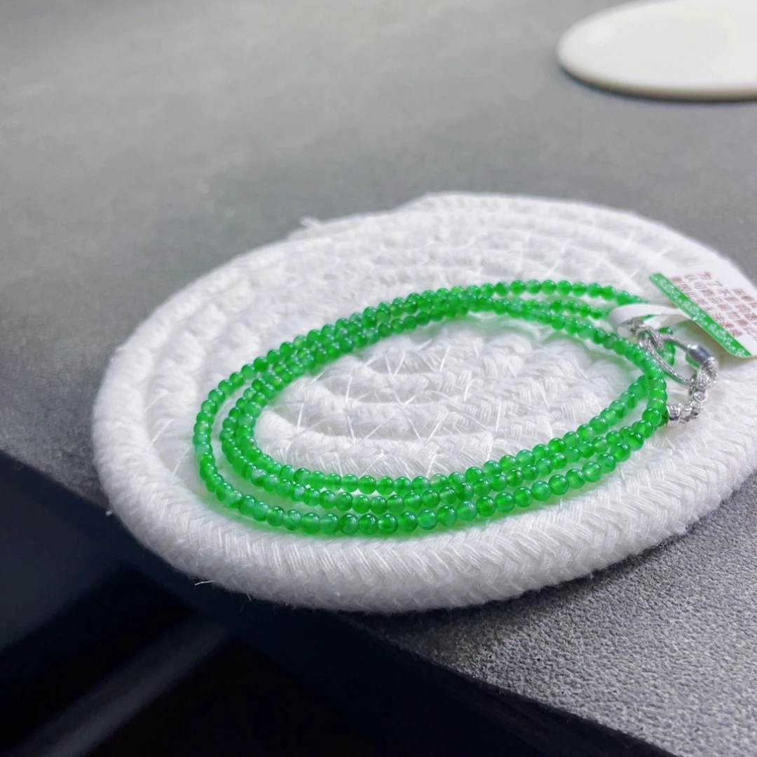 未镶嵌手链翡翠高冰翠阳绿卡2+