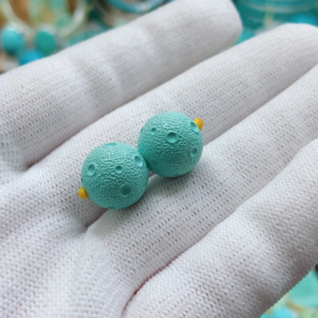 绿松石未镶嵌对珠12mm