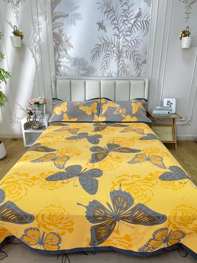 【蝴蝶枕巾】52*78cm多层纱布纯棉色织提花枕巾