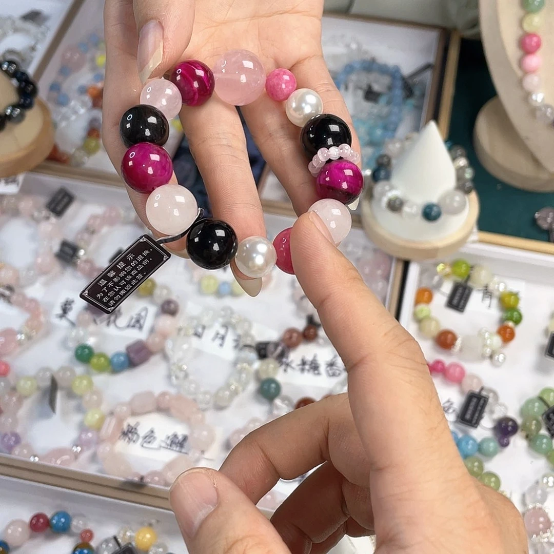 水晶手链银S925镀金镶嵌