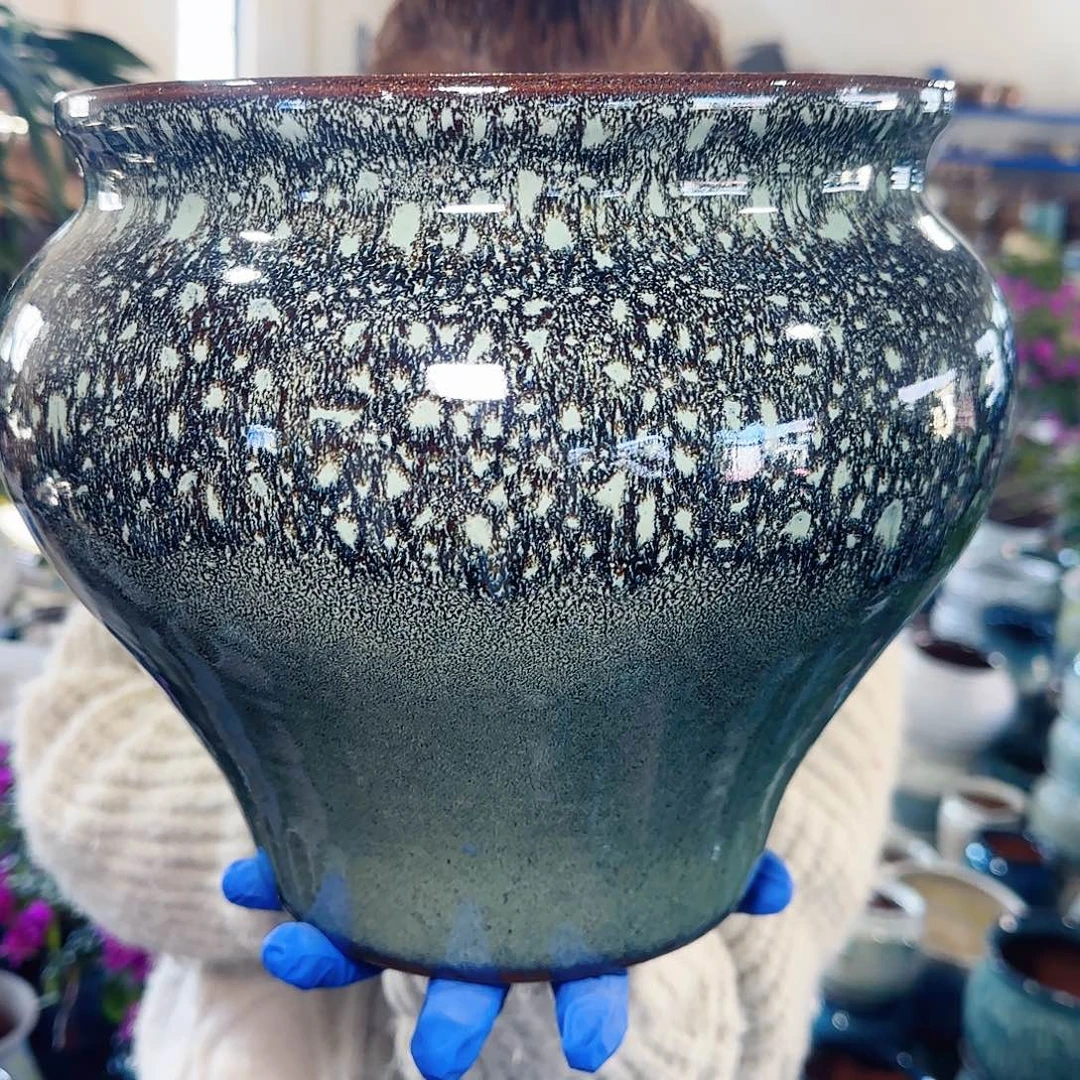 紫砂花盆高24口23