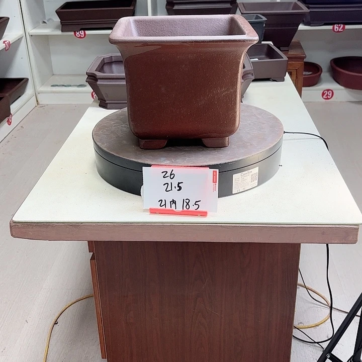 紫砂花盆好*帮玉缘口四方
