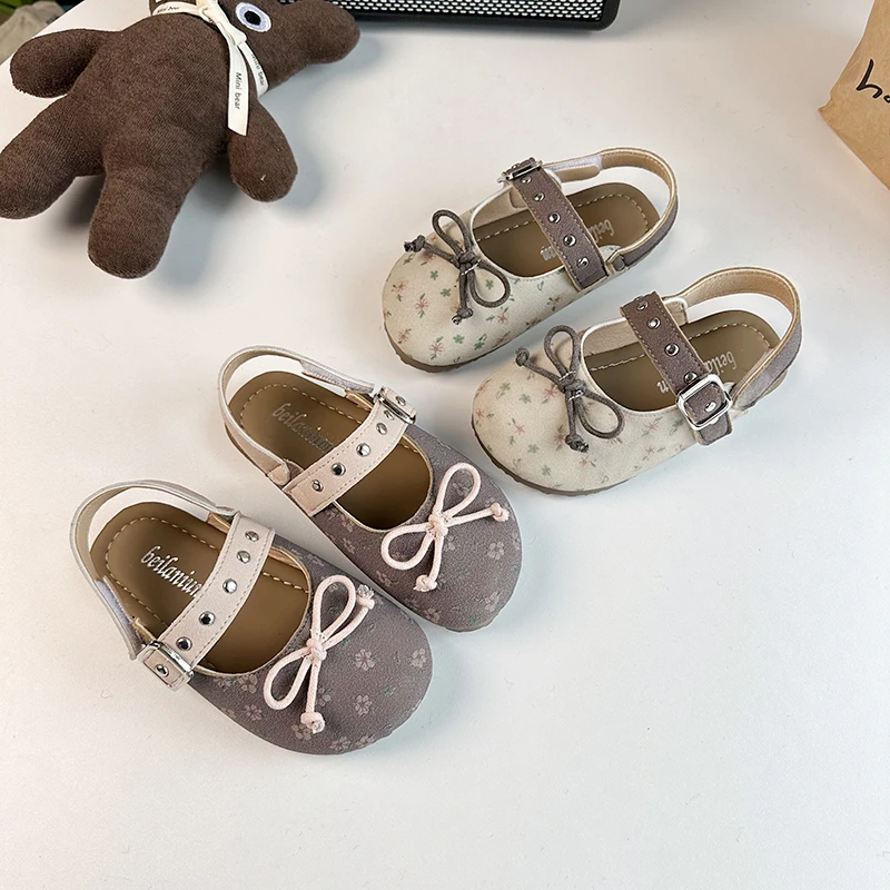 韩版童鞋2025春夏新款包头碎花博肯凉鞋女童公主百搭宝宝单鞋