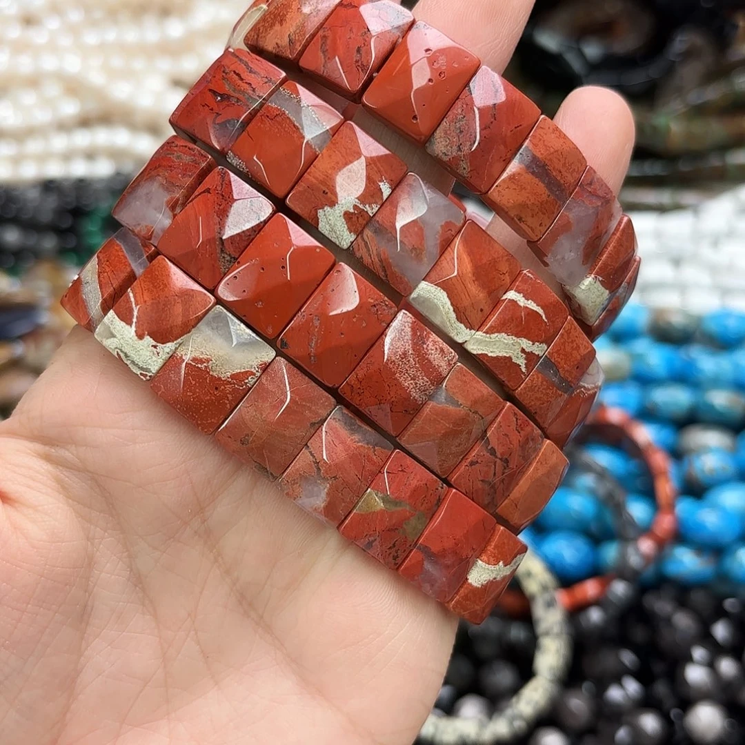 玛瑙/玉髓未镶嵌珠宝半成品10×15红石手牌一圈