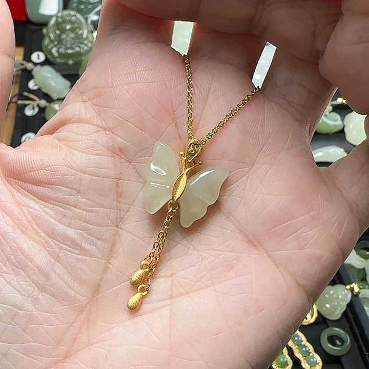 颈饰银S925镶嵌和田玉