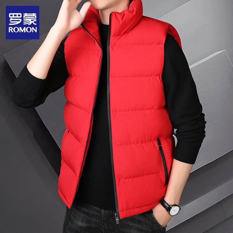 罗蒙高端马甲男士冬季新款潮流立领坎肩马夹保暖休闲背心外套男装