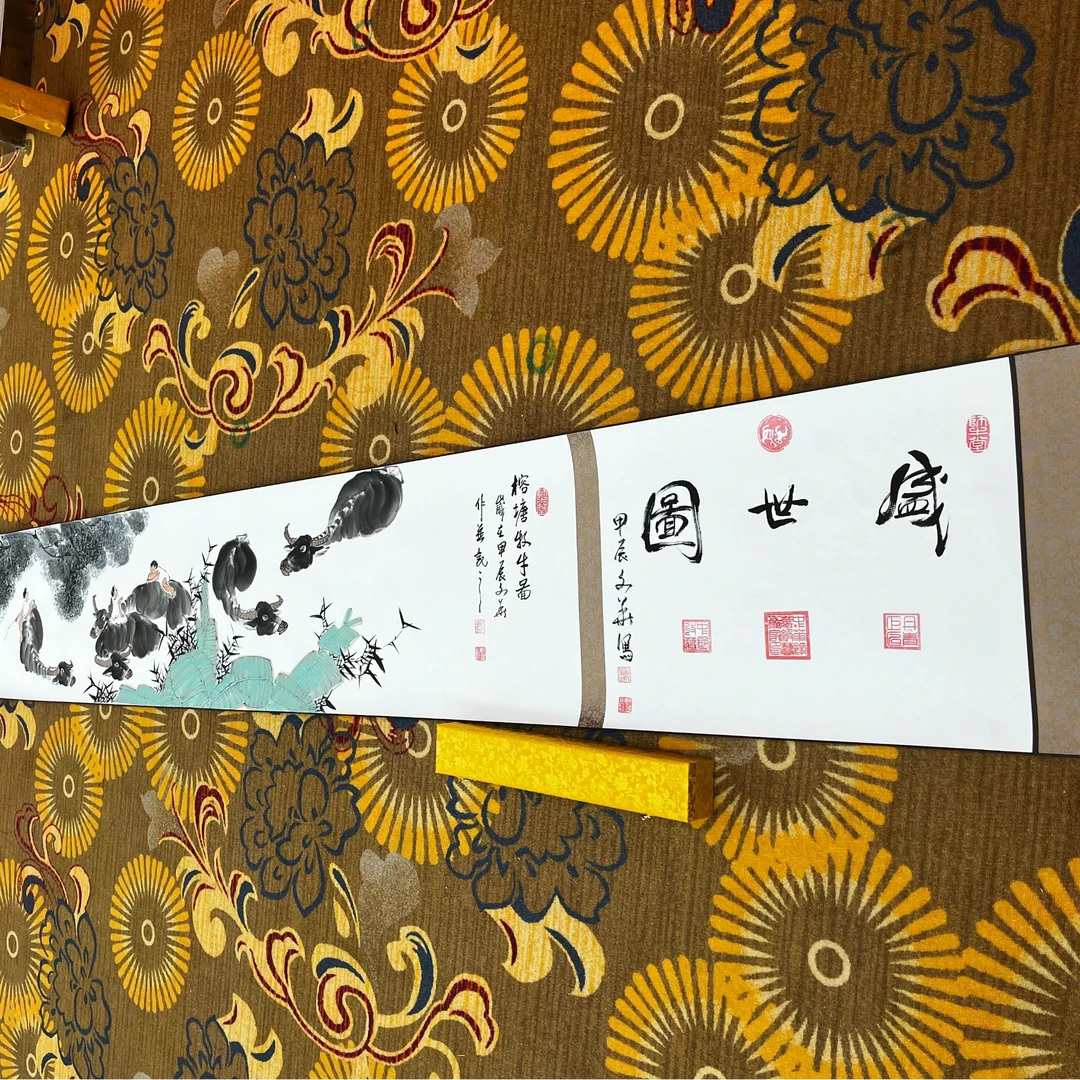 贾文华老师国画手绘作品 盛世图 五米 长卷