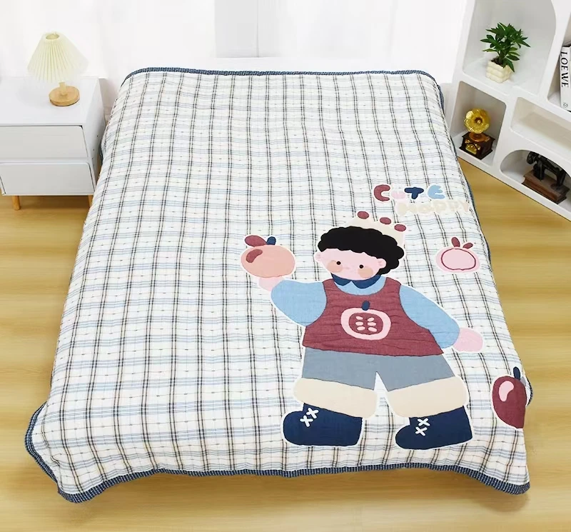 【北奈かわ会社】150*200cm纯棉纱布盖毯多功能毯泡芙被平安王子