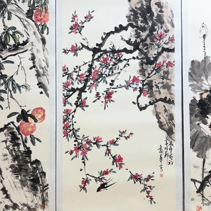 国画朱国华老师四尺花鸟