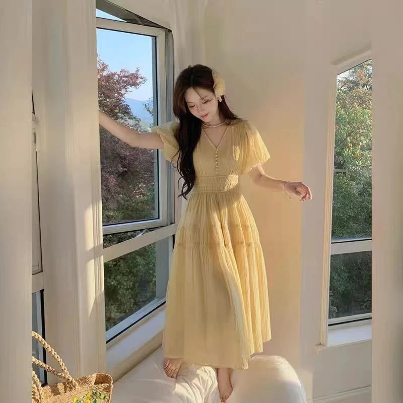 大码女装300斤胖MM时尚法式温柔风收腰显瘦中长款连衣裙66847