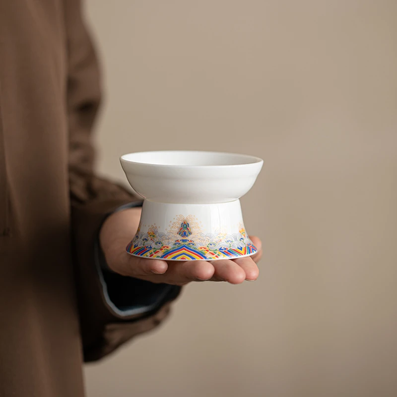 羊脂玉白瓷茶漏茶滤茶叶过滤网陶瓷茶隔茶滤茶器茶具配件家用