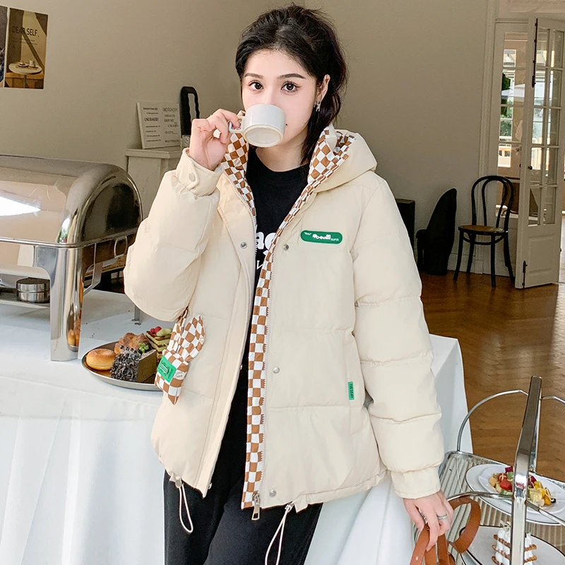 2025新款棉衣女短款百搭连帽宽松学生加厚ins韩版冬季