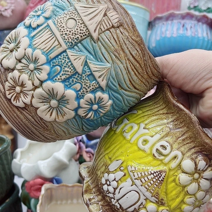 多肉绿植陶瓷花盆9.9包邮，有孔