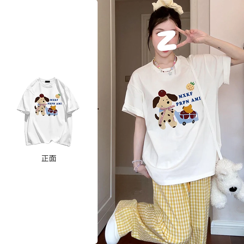 PRPN设计感时尚情侣款短袖夏季百搭减龄新款上衣韩版宽松T恤#N702