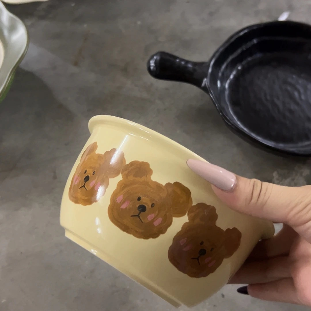 搪瓷微瑕熊头面碗一个