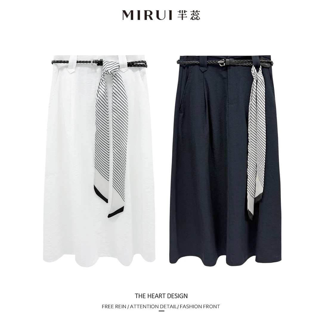 MIRUI芈蕊【系丝巾气质半裙】时尚潮流气质百搭森系半身裙60054.ZN