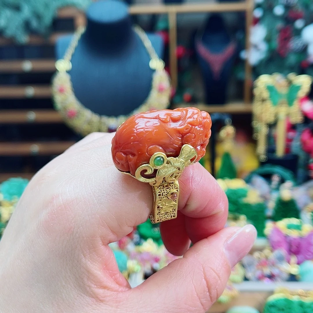 合金南红玛瑙戒指48小时鉴赏期