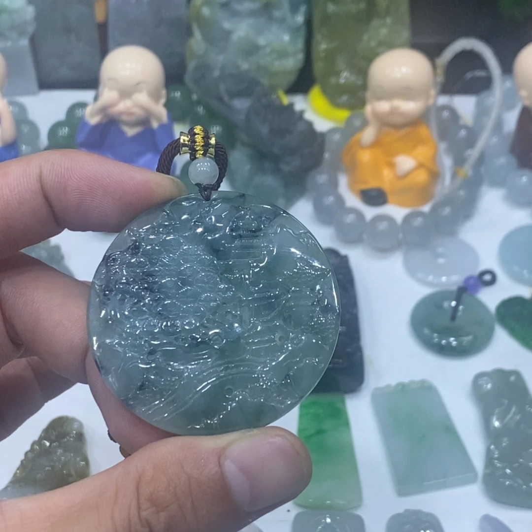 翡翠未镶嵌吊坠(不含链)山水