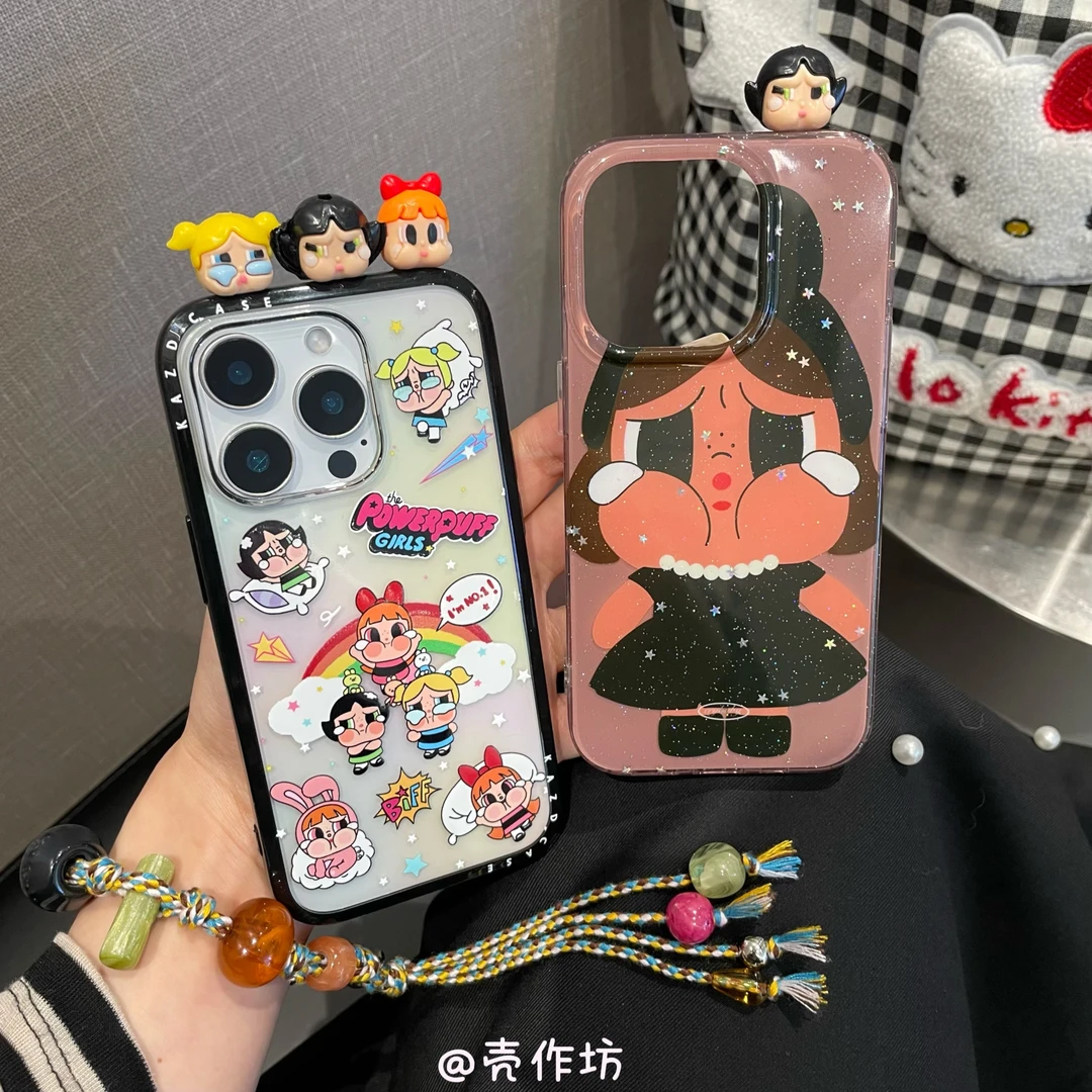 可爱立体飞天小女警哭娃适用于苹果iPhone16/15/14/13防摔手机壳