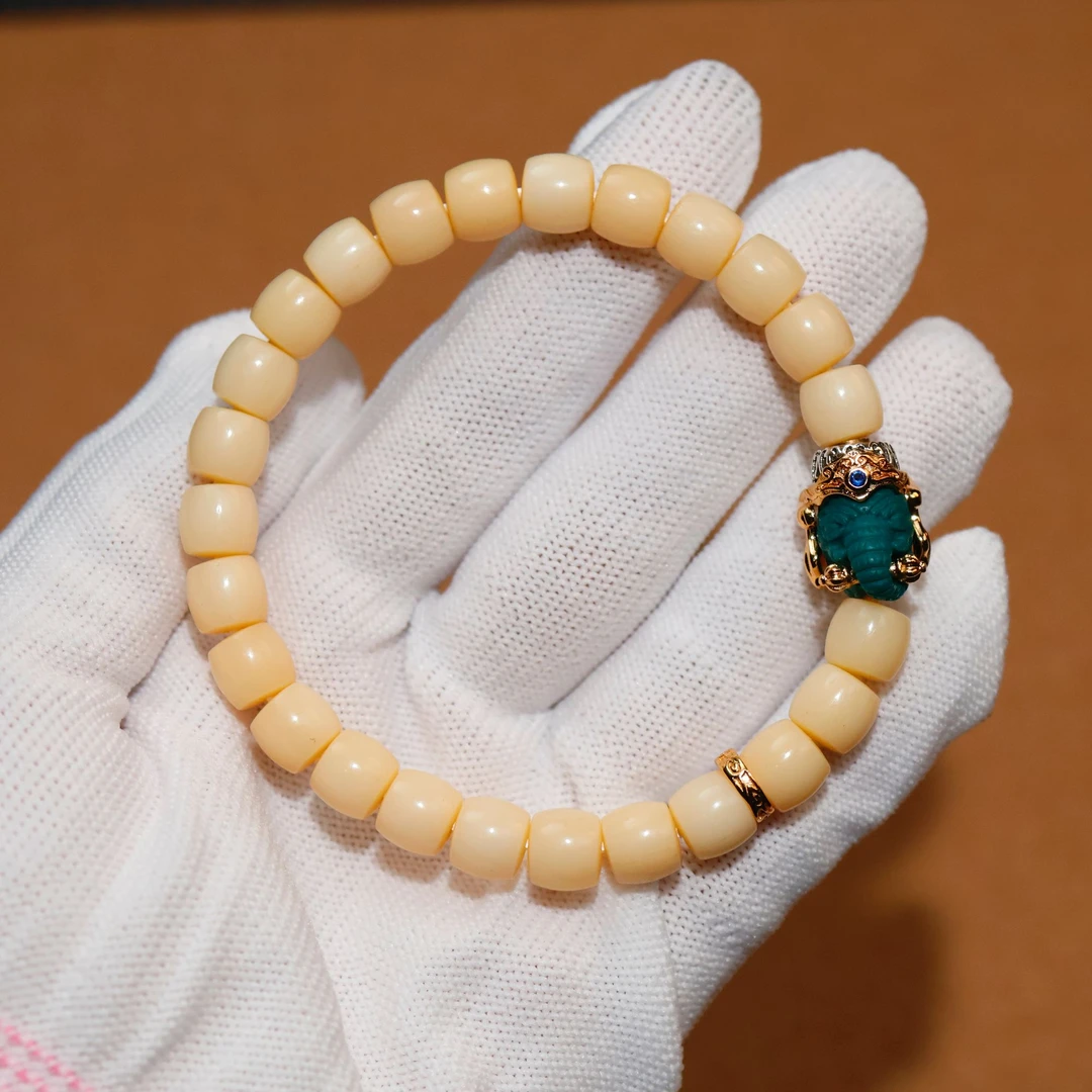 原生态驼骨直切老型黄透料手串单圈男女款文玩佩戴