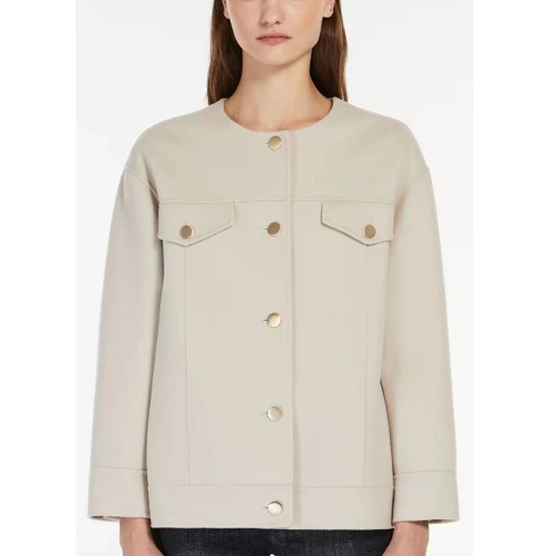 原厂孤品特价清！进口”100%绵羊毛纯手工缝制单排扣夹克G16