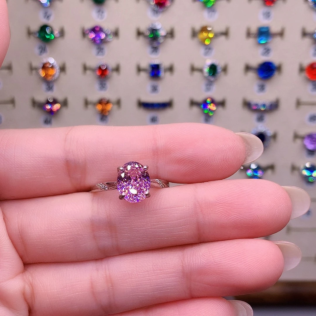 银S925镶嵌戒指碧玺