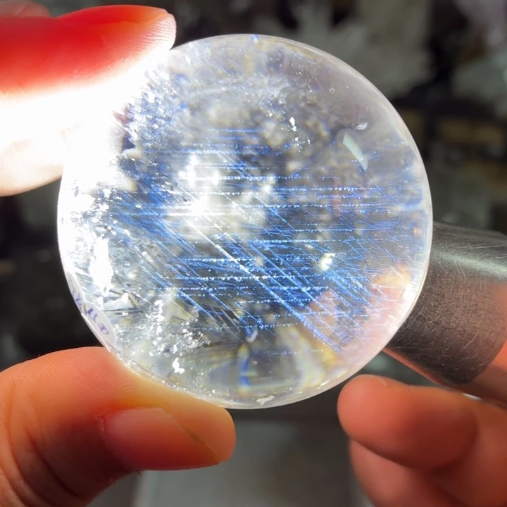 水晶未镶嵌摆件喜玛蓝针球