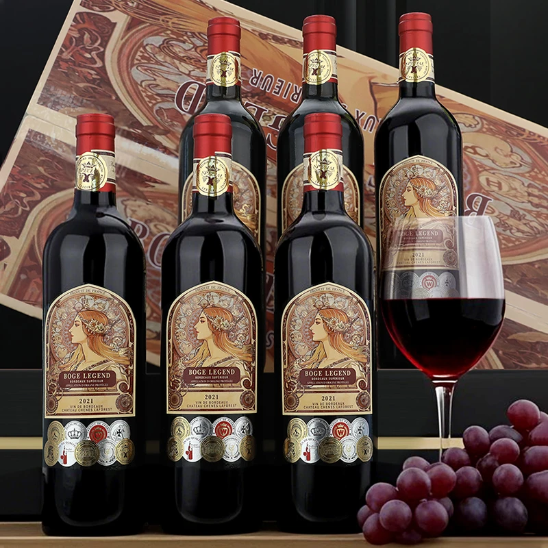 法国原瓶进口干红葡萄酒波尔多红酒整箱送礼婚宴古堡正品