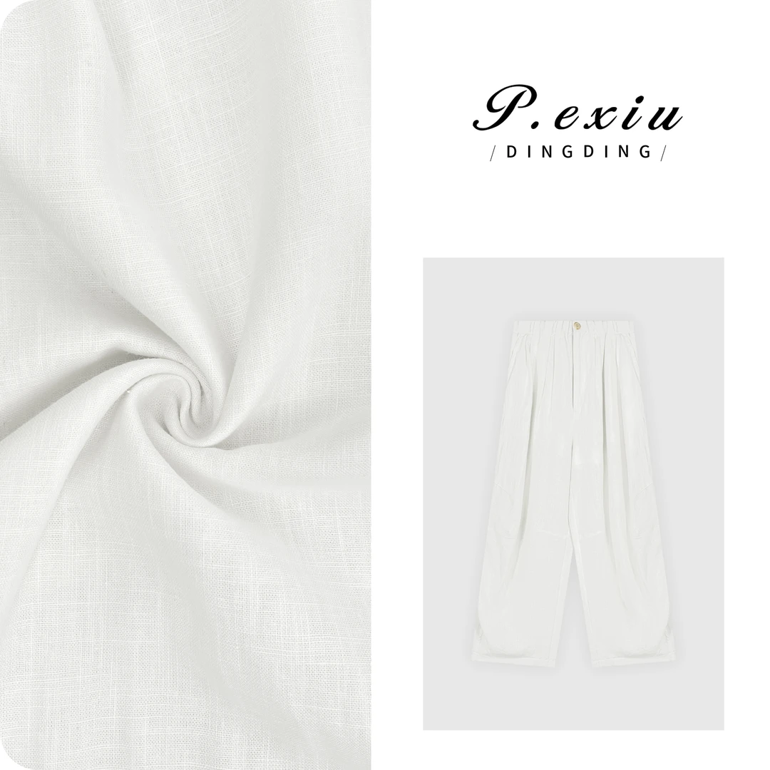 PanYiXiu/潘依绣天丝苎麻松弛百搭松紧腰气球裤休闲裤 W-63202