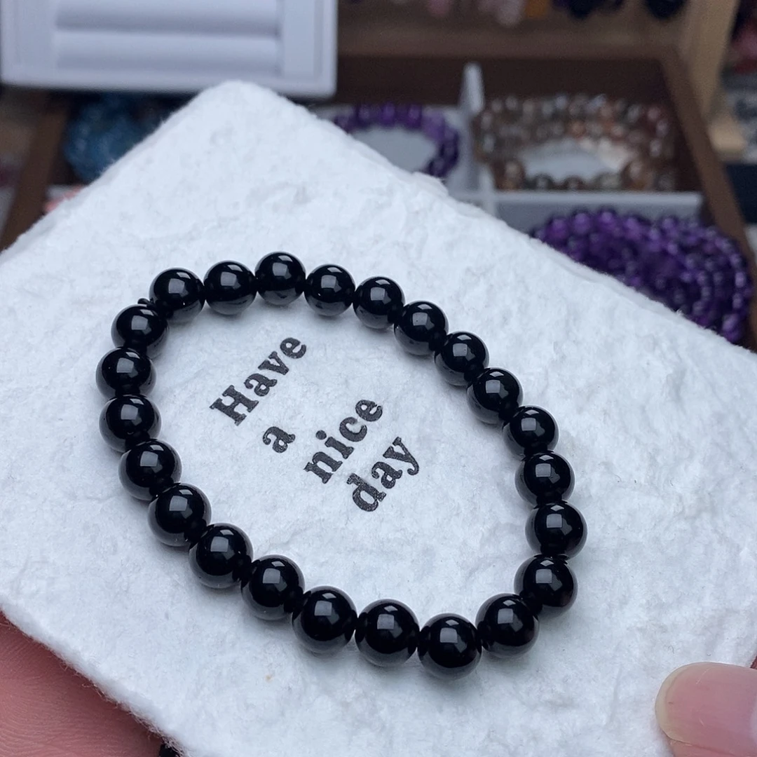 未镶嵌水晶手链黑曜石