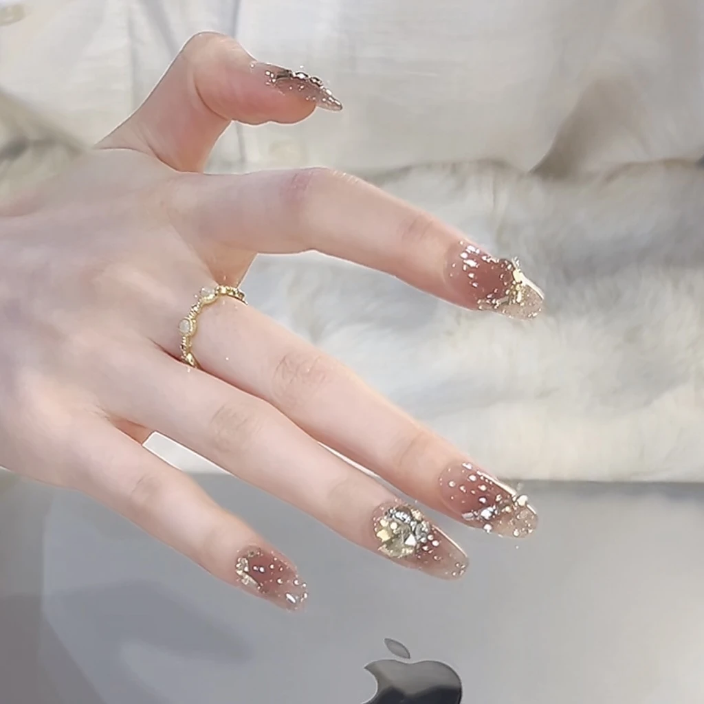 【反转巴黎】野世穿戴甲  香槟金钻法式猫眼 千金风爆闪美甲