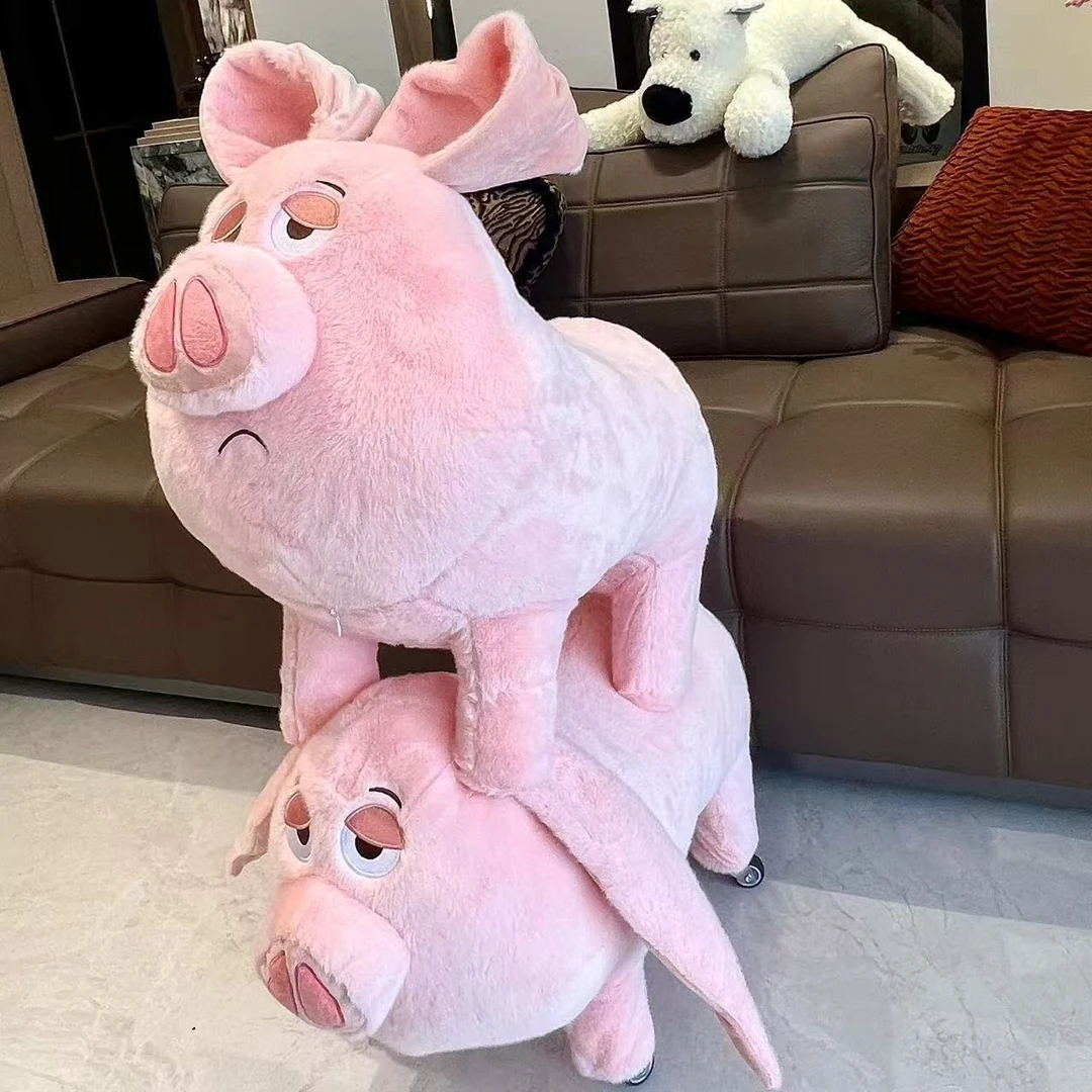 可爱猪造型溜溜凳儿童坐骑玩偶凳子入户玄关脚踏换鞋凳带滑轮板凳