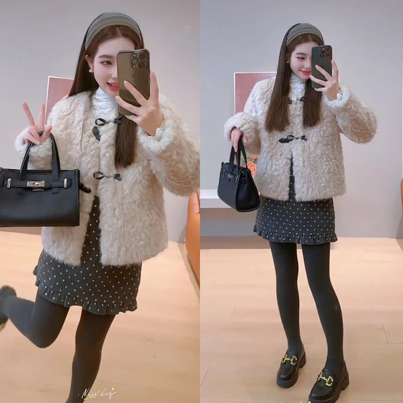 2026年早春新款穿搭一整套韩系气质百搭短款外套波点短裙两件套装