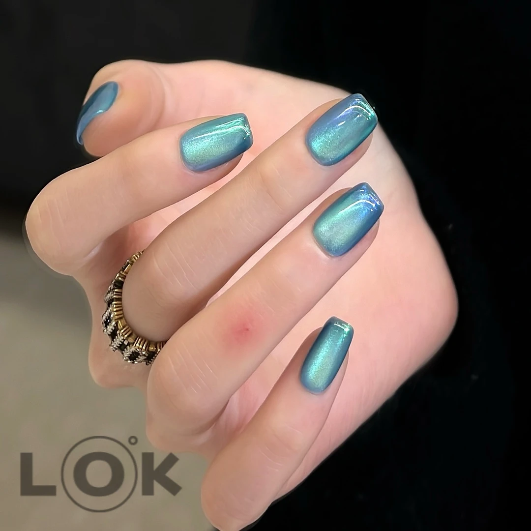 洛克奈儿『北极光』双色极光猫眼 纯手工穿戴甲春夏简约流行ins显白